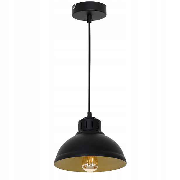 Luminex Závěsná lampa Sven Černá/Zlatá Ø21 cm E27 Nastavitelná