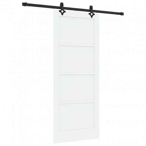 vidaXL Posuvné dveře Bílá a černá 83 x 202 cm Masivní borovicové dřevo