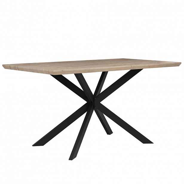 Beliani JÍDELNÍ STŮL 140/80/75 cm Světle hnědý, Černý Obdélníkový Spectra