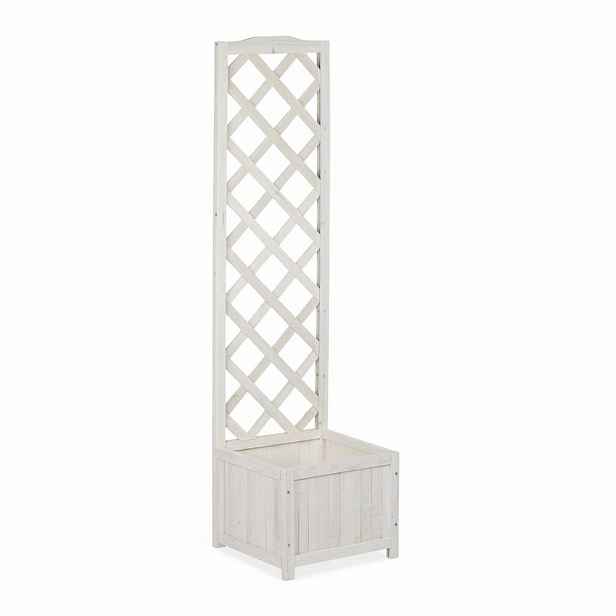 Relaxdays TRUHLÍK Bílá jedlové dřevo s treláží 145,5 cm