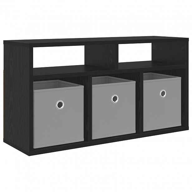 vidaXL Nízký skříň se zásuvkou Černý dub 72 x 22,5 x 38 cm
