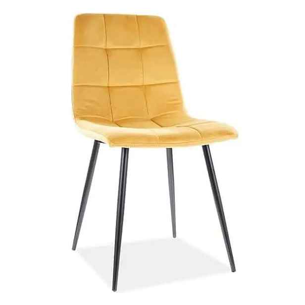Casarredo Jídelní čalouněná židle MAJA VELVET žlutá curry/černá