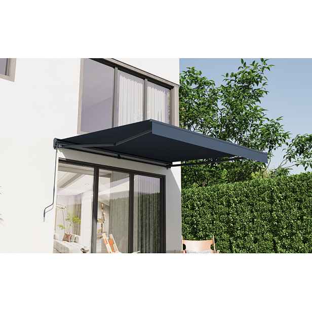 Elektrická markýza BestBerg BBSU-E350CG / 350 x 300 cm / šedá