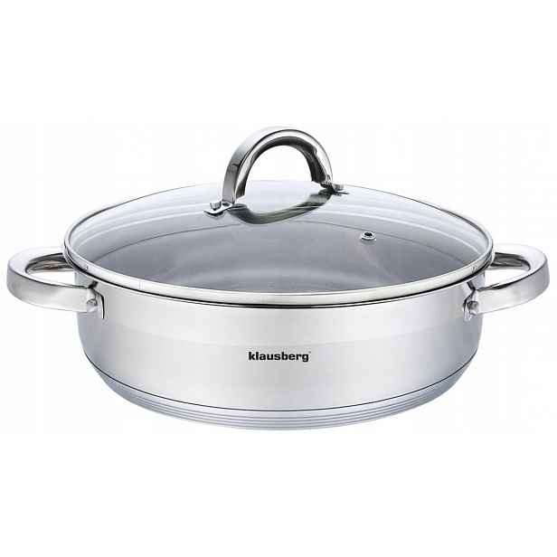 Hrnec nízký nerez indukce plyn 6.0L 28 cm Klausberg