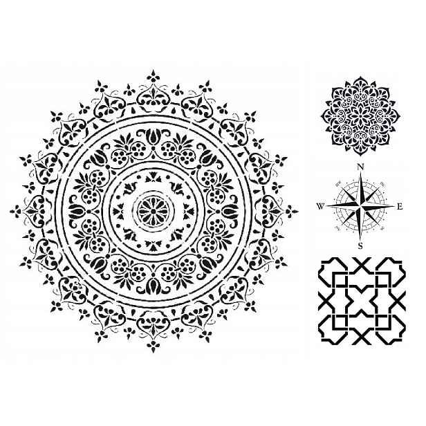 Omítací Šablona LuxBud pro Betonu Dekorativní vzor Mandala 42x42 cm