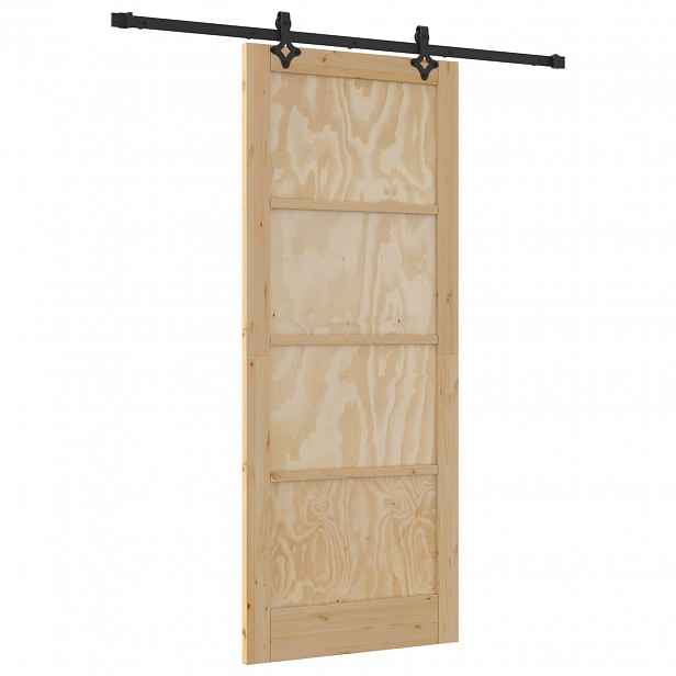 vidaXL Posuvné dveře Přirozená a černá 86 x 211 cm