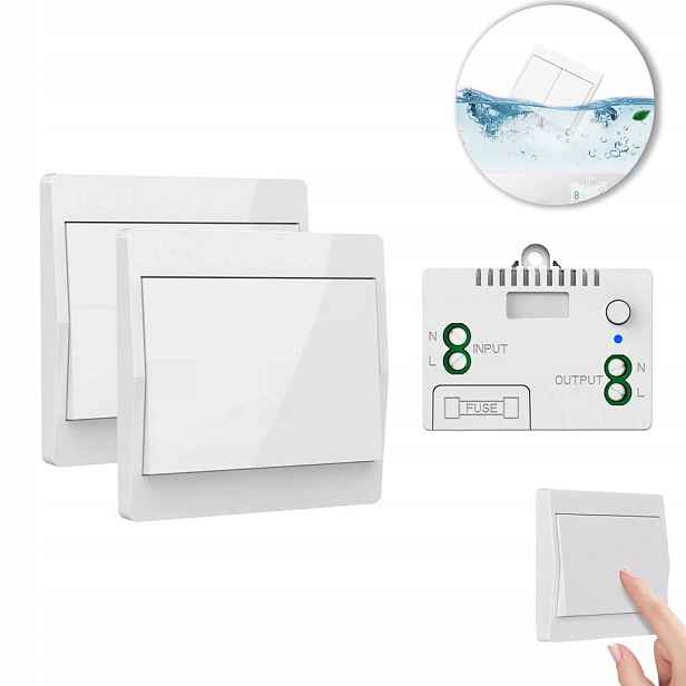Bezbateriový bezdrátový spínač světel RF433, 2x vysílač Set