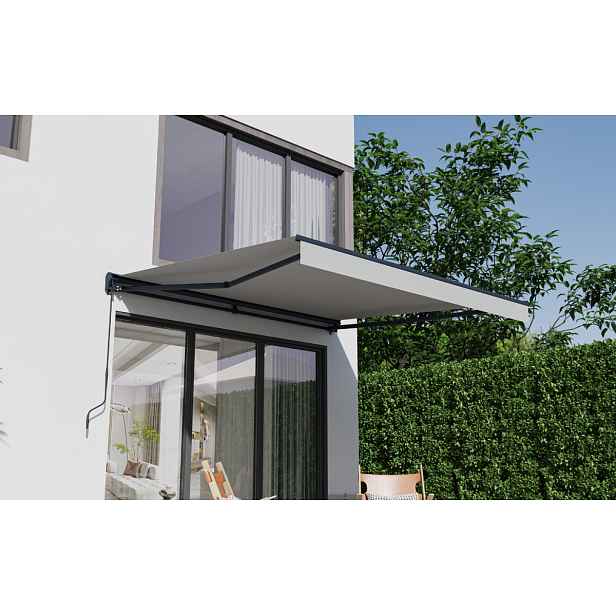 Elektrická markýza BestBerg BBSU-E350LG / 350 x 300 cm / světle šedá