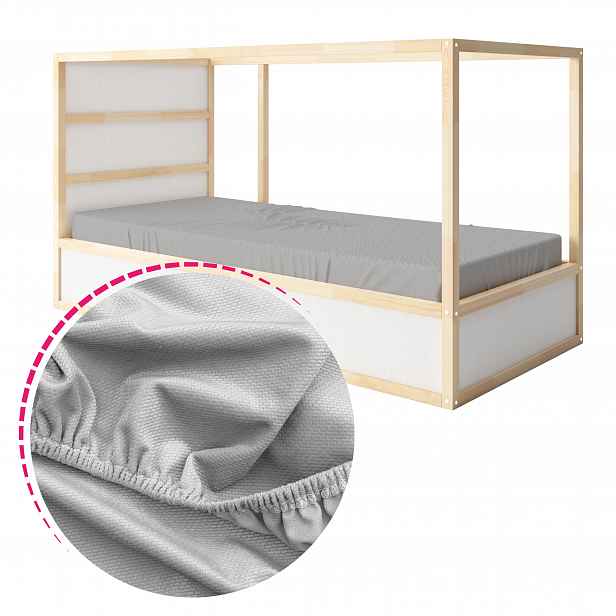 Přehoz na postel 200x90 Povlak na matrace s gumou Plyš Velvet Šedá