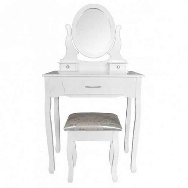 Toaletní stolek s taburetem Sofia,135 x 71 x 40 cm bílá