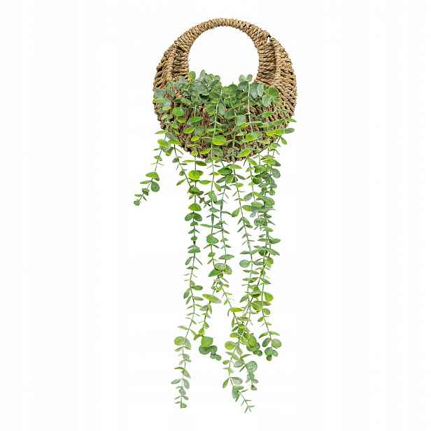 Umělý eukalyptus v pleteném květináči, 70 cm
