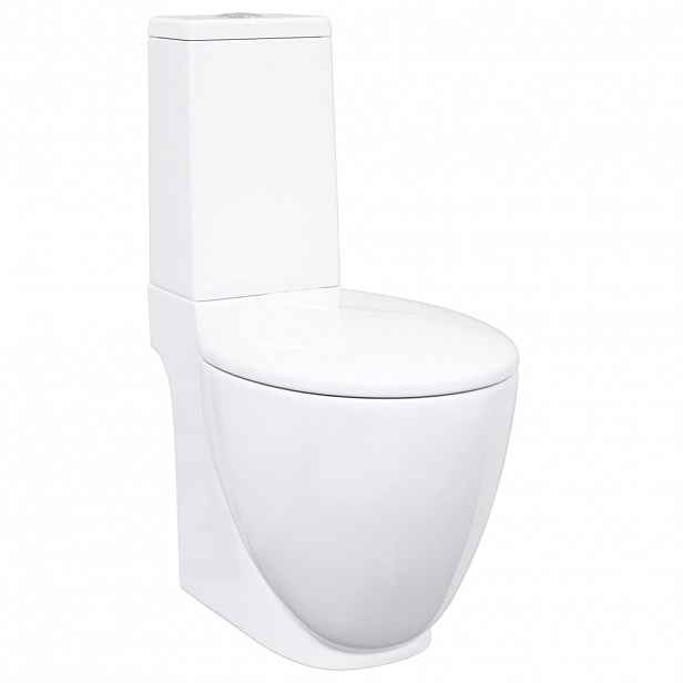 vidaXL Keramické WC kulaté spodní odpad bílé
