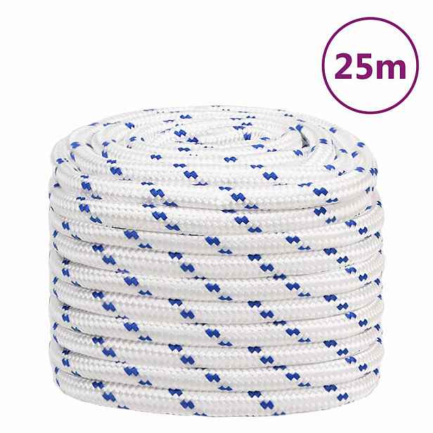 vidaXL Lodní lano bílé 20 mm 25 m polypropylen