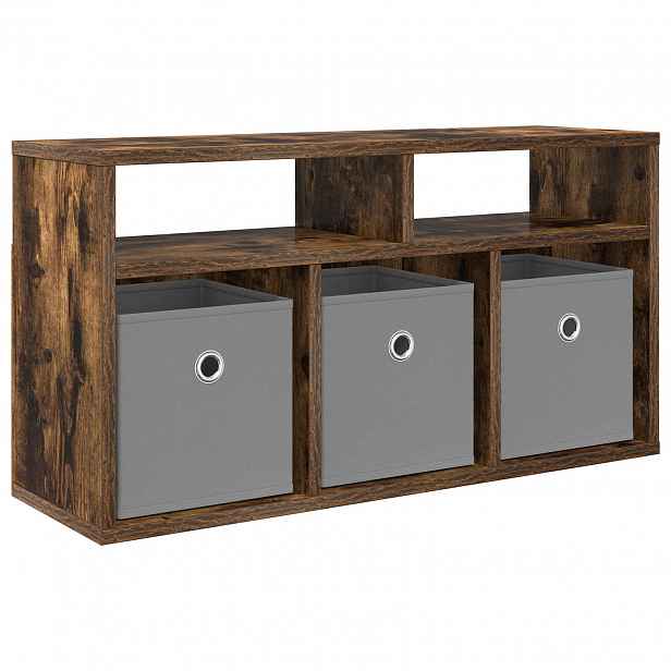 vidaXL Nízký skříň se zásuvkou Kouřový dub 72 x 22,5 x 38 cm