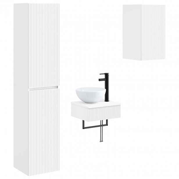vidaXL Sada koupelnového nábytku 3 ks Bílá 33 x 34,5 x 160 cm