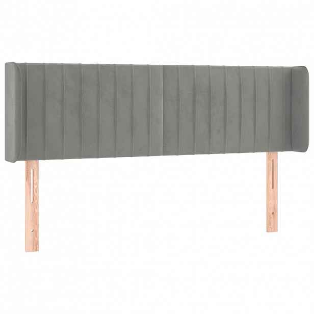 vidaXL Čelo postele typu ušák světle šedé 147x16x78/88 cm samet
