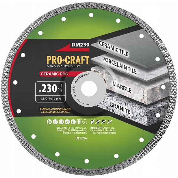 Diamantový řezný kotouč Ceramic Pro Procraft DM230