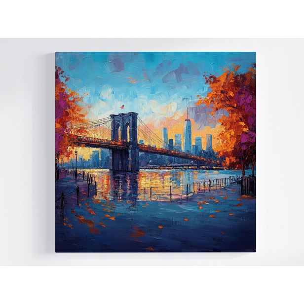 Obraz Na Plátně Canvas Manhattan Brooklyn Bridge Podzimní Most Nyc 50x50