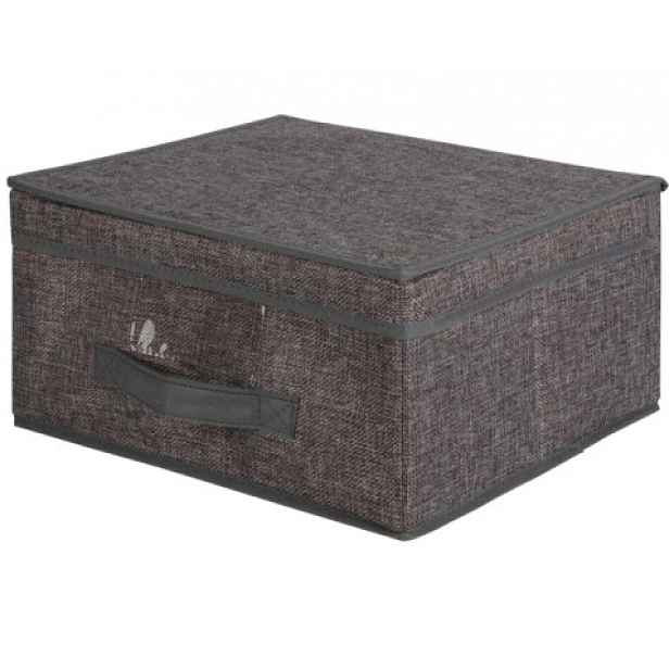 Úložný box s víkem 30xx28 cm, šedý