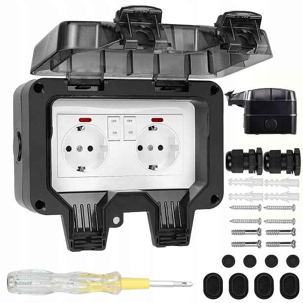 Venkovní Elektrická Zahradní Zásuvka Vodotěsná, Utěsněná, 2CESTNÁ