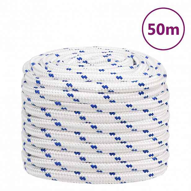 vidaXL Lodní lano bílé 20 mm 50 m polypropylen