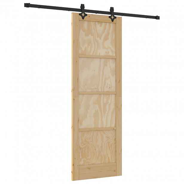 vidaXL Posuvné dveře Přirozená a černá 73,5 x 211 cm