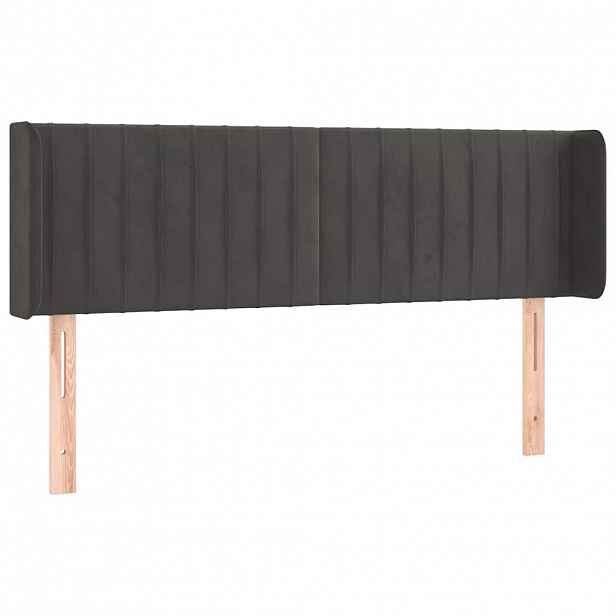 vidaXL Čelo postele typu ušák tmavě šedé 147x16x78/88 cm samet