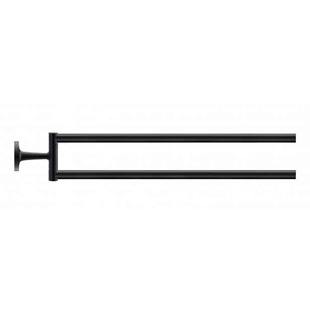 Duravit Starck T - Držák ručníků dvojitý otočný, délka 47 cm, černá mat 0099414600