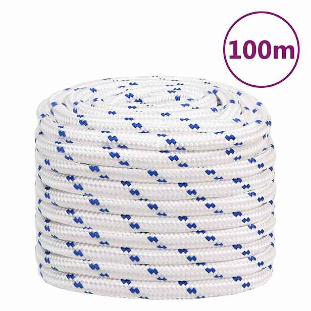 vidaXL Lodní lano bílé 20 mm 100 m polypropylen