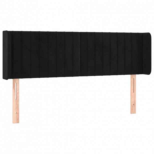 vidaXL Čelo postele typu ušák černé 147x16x78/88 cm samet