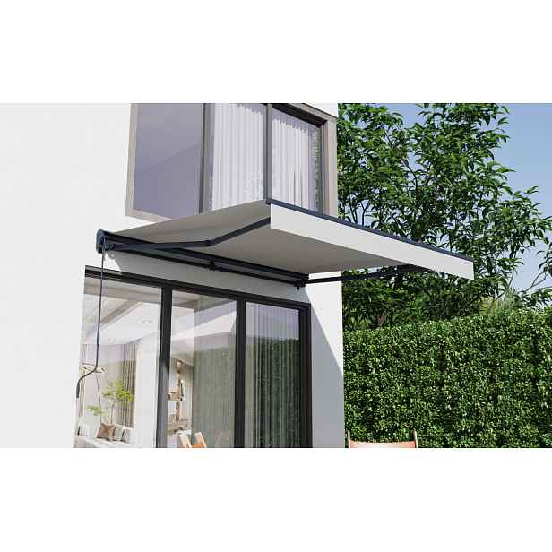 Elektrická markýza BestBerg BBSU-E295LG / 295 x 250 cm / světle šedá