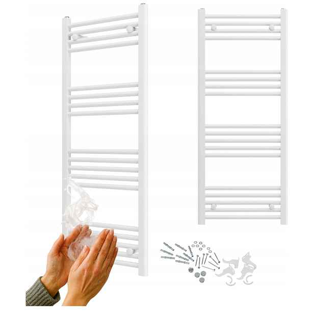 Koupelnový Radiátor Bílý Žebříkový 50x120 cm Radiátor Montáž 180° Breno