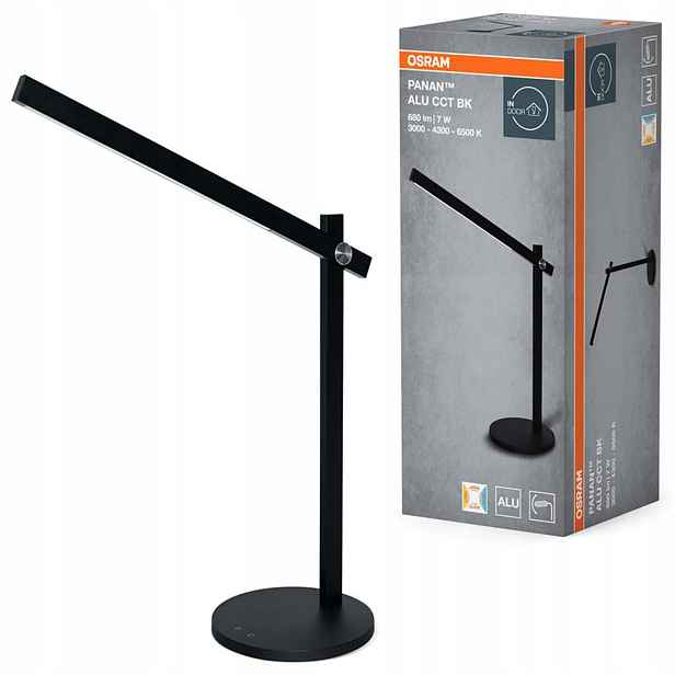 Stolní Led stolní lampa 7W 3000-6500K Cct 310lm Černá Panan Osram