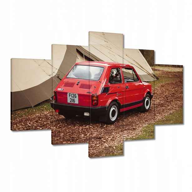 Hodiny 150x105 Červený malý Fiat 126p