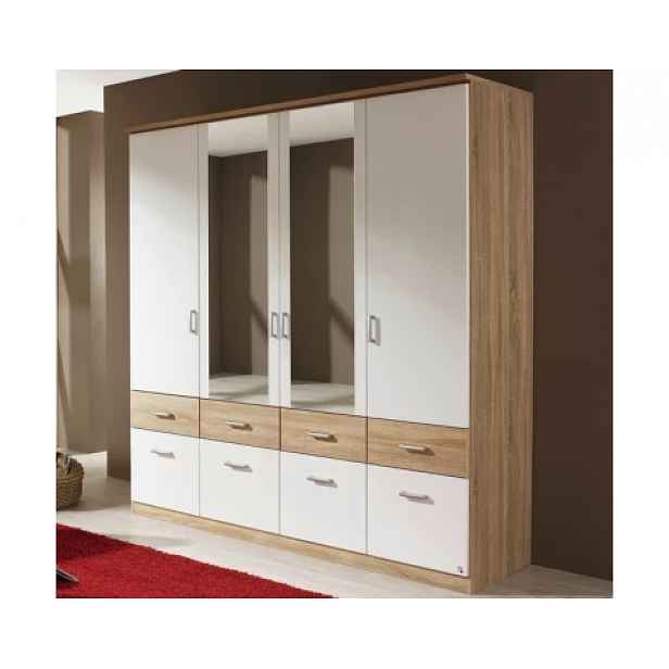 Šatní skříň Bremen, 181 cm, dub sonoma/bílá