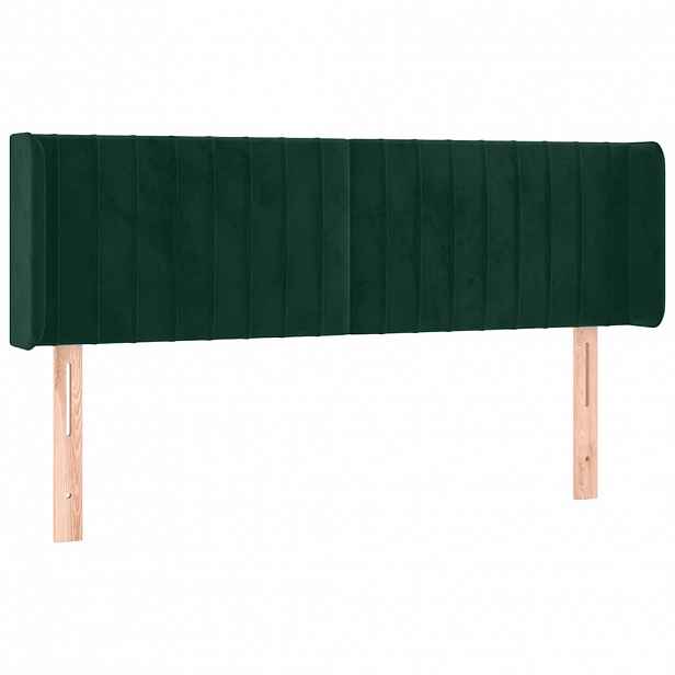 vidaXL Čelo postele typu ušák tmavě zelená 147x16x78/88 cm samet