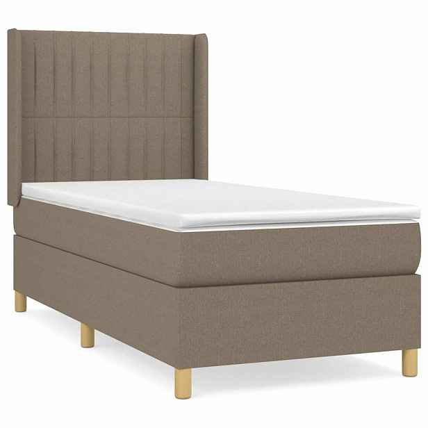 vidaXL Box spring postel s matrací taupe 100 x 200 cm textil