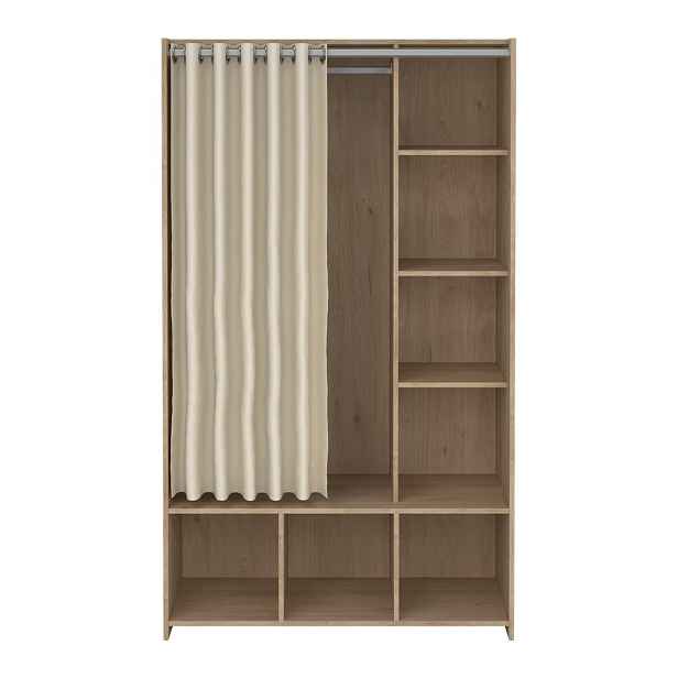 Bílo-béžová šatní skříň v dekoru dubu 105x180 cm Kit – Tvilum