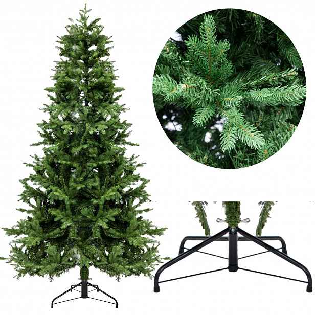 Klasický umělý vánoční stromeček hustý Pe/pvc 210 cm 1230 konců stojan 47133R