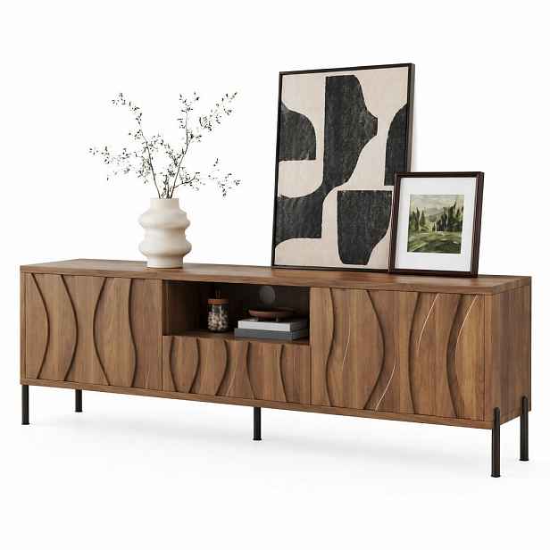 STILVORA TV STOLEK v přírodním dekoru se 3 dvířky, do obývacího pokoje a pracovny, 160×35×46 cm