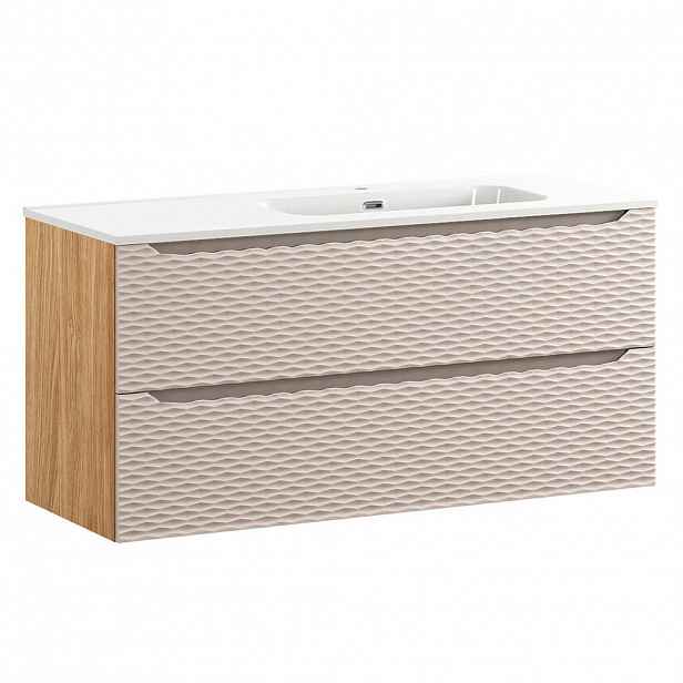 Petits-meubles UMYVADLO 120cm Elora Béžová a dřevo