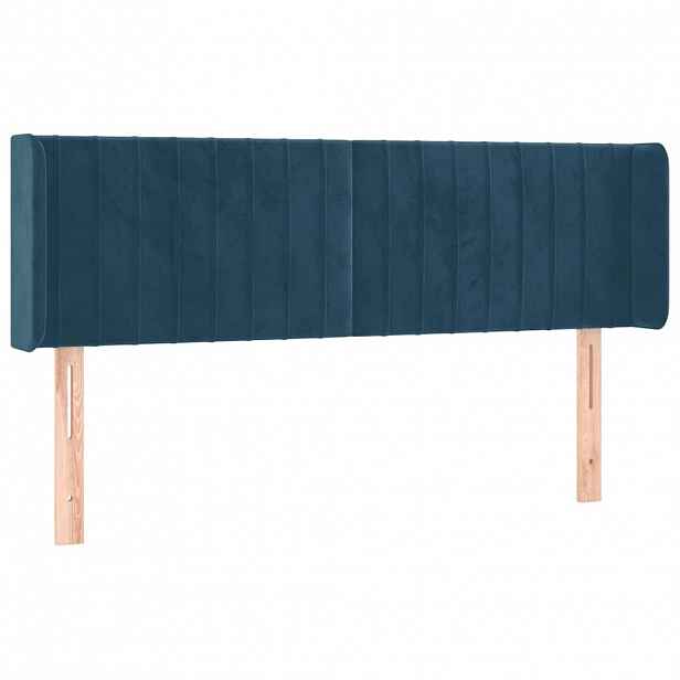 vidaXL Čelo postele typu ušák tmavě modrá 147x16x78/88 cm samet
