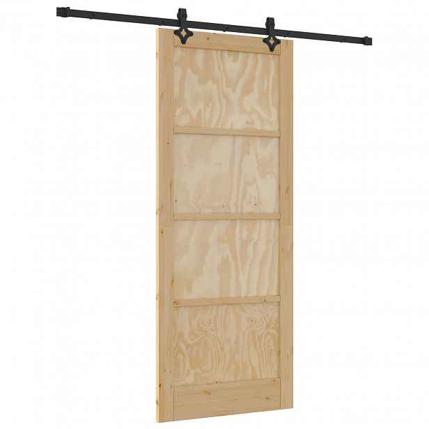 vidaXL Posuvné dveře Přirozená a černá 86 x 211 cm