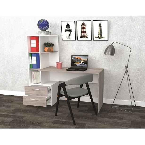 Casarredo Pracovní stůl SHIMI levý bílá/šedá