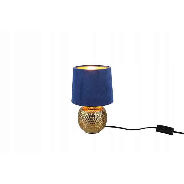 Rl stolní lampa art deco zlato-modrá Eudora 1xE14 40W