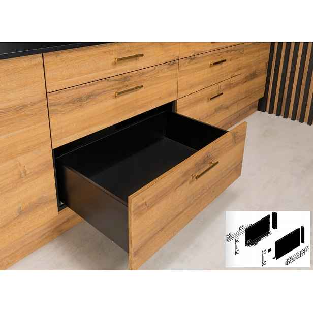 Šuplík Hafele Matrix S Slim Vysoká 400 Černá