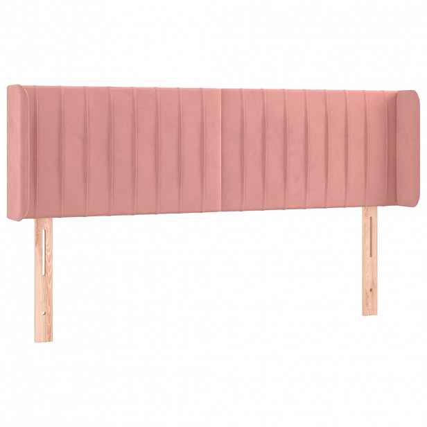 vidaXL Čelo postele typu ušák růžová 147x16x78/88 cm samet