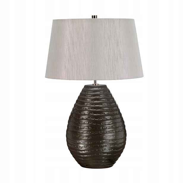 Keramická stolní lampa šedá stříbrná s stínítkem do obývacího pokoje 66 cm Elstead