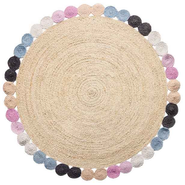 Ručně vázaný kusový koberec Arcadia SM-01 Natural Multi kruh, 300x300 (průměr) kruh, vícebarevná, chodba / předsíň, Diamond Carpets India