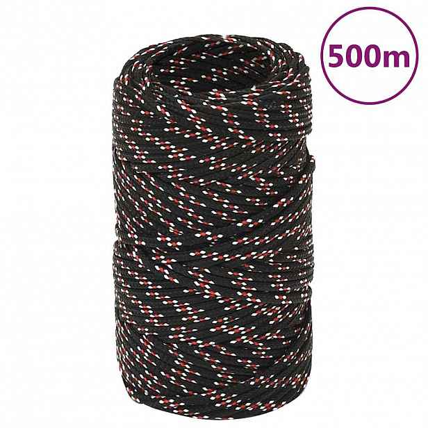 vidaXL Lodní lano černé 2 mm 500 m polypropylen